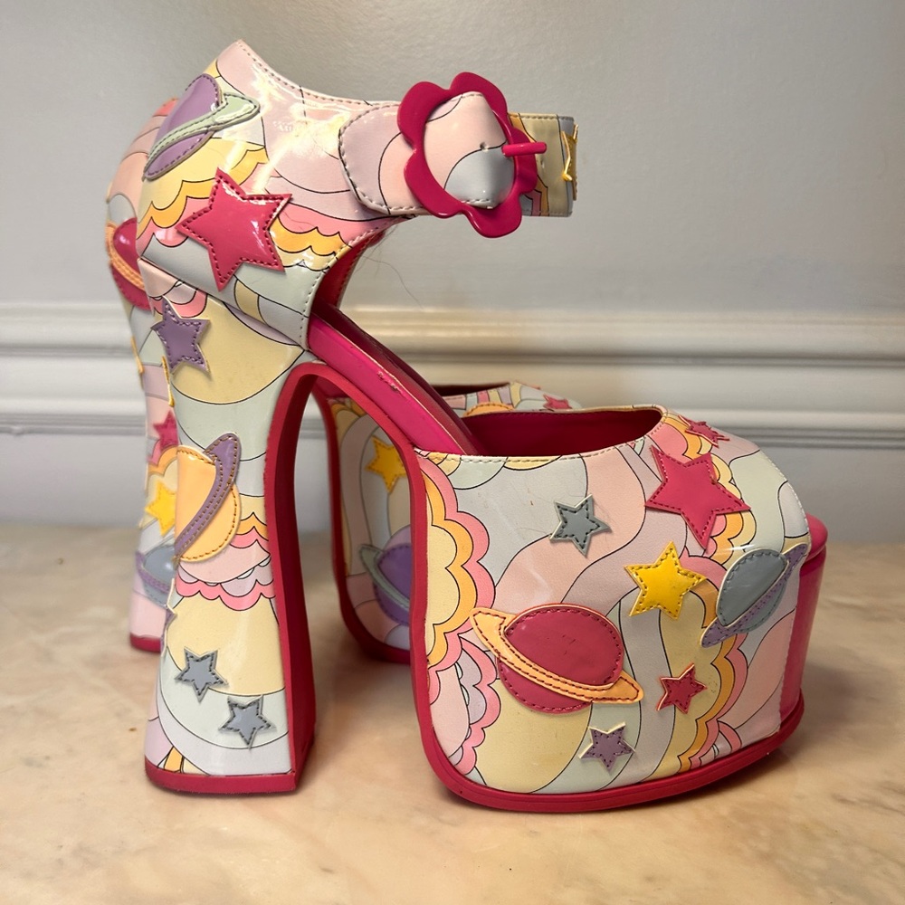 Sugar Thrillz O.G. Space Star Planet Platform Heels 6.5-7